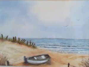 Jennie Fairweather: Tranquillity, watercolour on paper, mount and framed