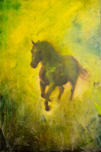 Jean Pierre de Rosnay: Oil painting titled Transient pasture