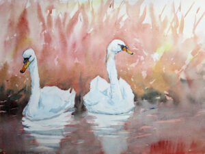 Daniel Blackmore: Two white flames in the fire of dawn, £50