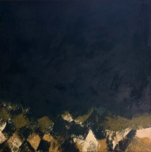 Kelly Washbourne: Viking 100x 100cm Oil on canvas