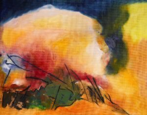 Kamal Lathar WOA: Village Landscape - Oil on canvas - £390