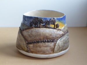 Fi Cooper: Waylands Smithy in Winter, Dusk, Handbuilt Vase