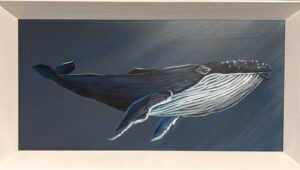 Melanie Charles: Whale acrylic on board