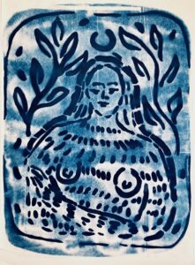 Theodora Boorman: Woodwose, 2025. Cyanotype.