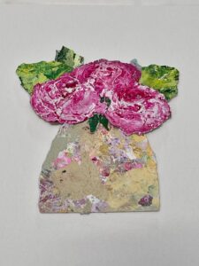 Claire Fyfe-Jackson: Garden roses mixed media painting