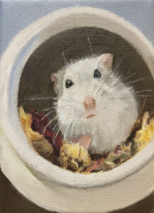 Tim Kapp: Barbara the hamster. Oil on Canvas, 7 x 5”.