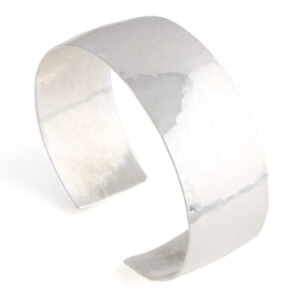 Emily Fermor: Wide water hammered cuff in silver