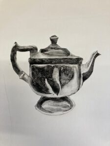Julie Herd: Coffee pot 2, Collagraph on paper