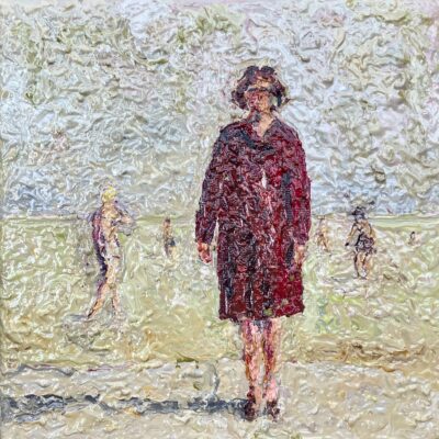 Red Figure on the Beach. Oil on Canvas
