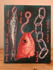 Harriet Allan: Plenty of fish in the sea, gouache