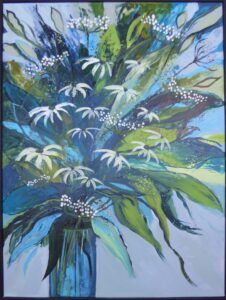 Elaine Allender: Fresh as a Daisy : acrylic on canvas, framed, 61cm x 81cm, £475