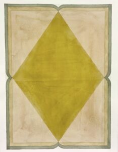 Lavinia Gallie: Lime Green Diamond;  watercolour ; 76 x 54 cms