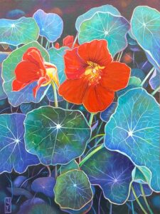 Julie Sailing-Free: Nasturtium - Acrylic on canvas