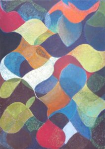 Marigold Short: 'Orange Dragon.' Soft pastel on board. Framed size 90 x 60cm
