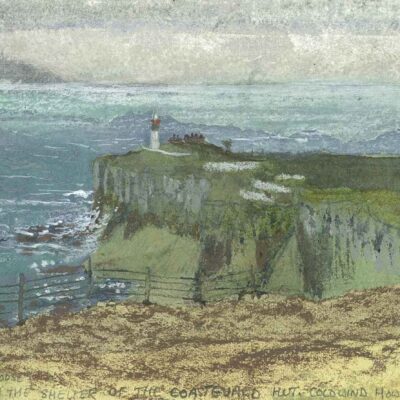 East lighthouse Rathlin Island   - sketched on site in February -  available as a small mounted print  £25