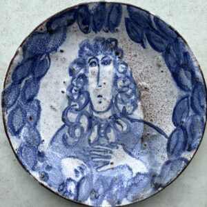 Sue Hill WOA: inspired by the Stanton Harcourt memorial, a majolica plate.