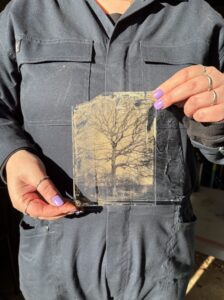 Laura Boffin: Wet Plate Collodion photograph on a piece of glass