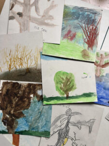 Community Art installation, Dorchester Festival: Trees of Hurst Water Meadow by the children of St Birinus School