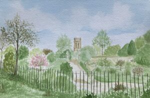 Elena Ruiz: Oxford Botanic Garden. Watercolour. 29.7x 21cm - 11.7x8.3in. £120 plus P&P